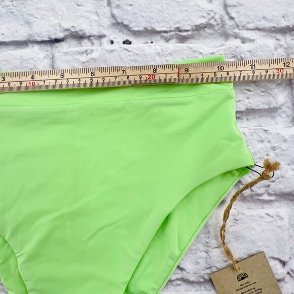 NWT Toast Swim Signature High Waist Bikini Bottom in Green Size XS Stretch Beach - Picture 5 of 7